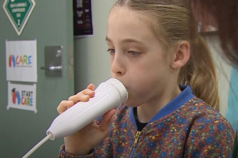 Child using inhaler