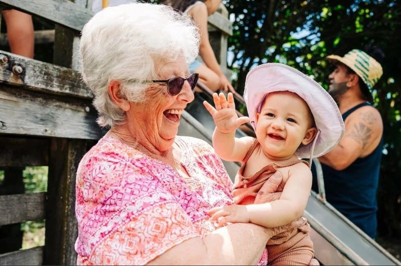 older woman with grandchild